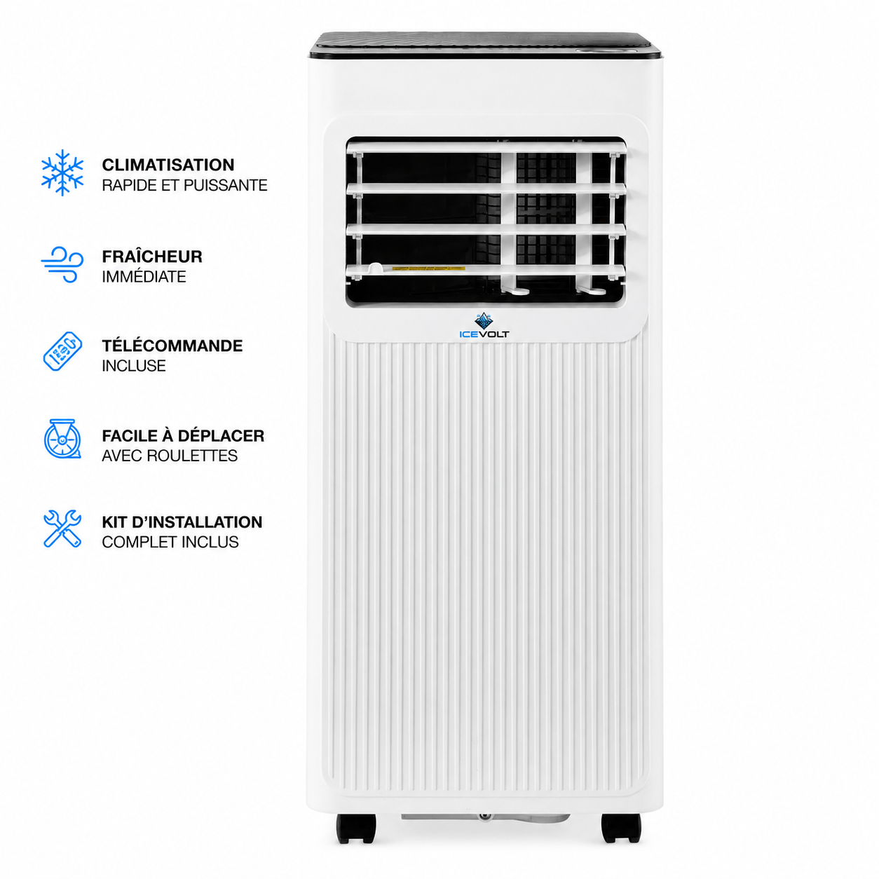 Climatiseur Portable 3-en-1 Refroidissement, Déshumidification et Ventilation.