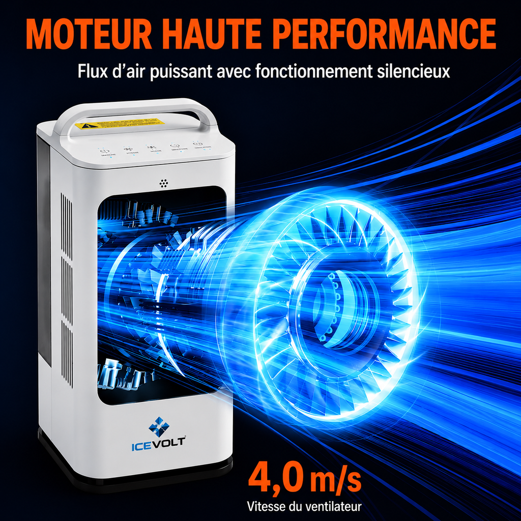 Climatiseur Portable, 4 en 1, Refroidisseur Air par Évaporation