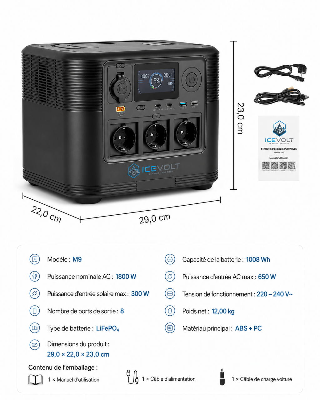 Station Électrique Portable 1800 W
