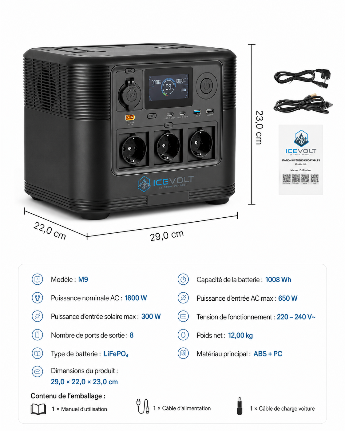 Station Électrique Portable 1800 W